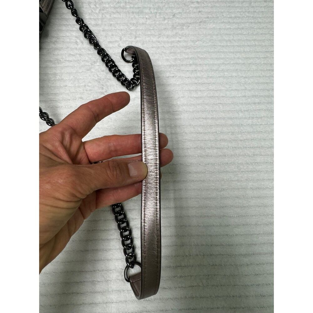 REBECCA MINKOFF Quilted Love Crossbody Bag Pink Metallic Small - Picture 6 of 10